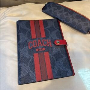 Coach Navy Canvas Notebook Cover varsity set